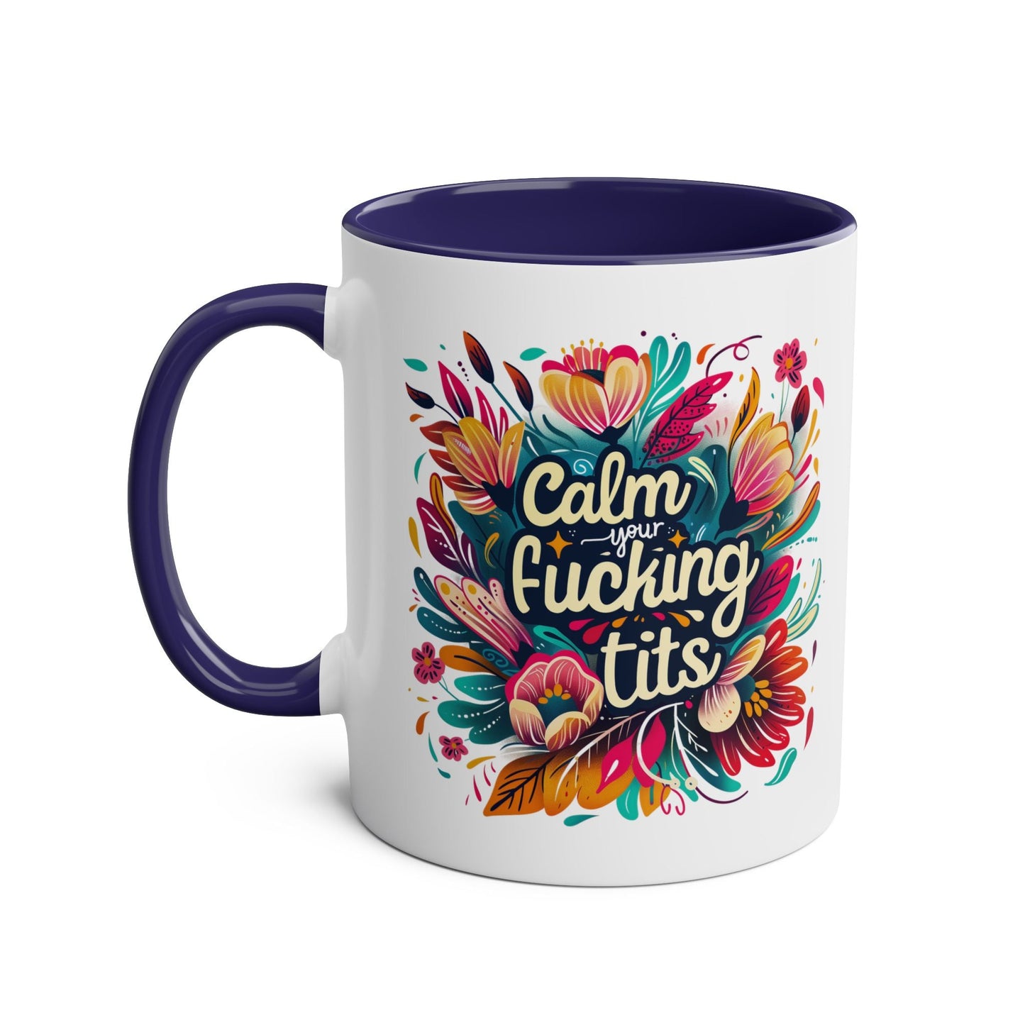 Get your caffeine fix with the Calm Your Tits Coffee Mug. This hilarious mug is perfect for anyone with a sense of humor. Featuring a funny, rude, and sarky design, Mugarooz