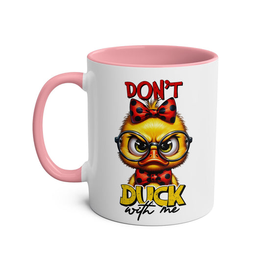 Take your coffee game to the next level with the hilarious Dont Duck With Me Fun Coffee Mug. This novelty mug is perfect for any coffee lover looking for a little exMugarooz