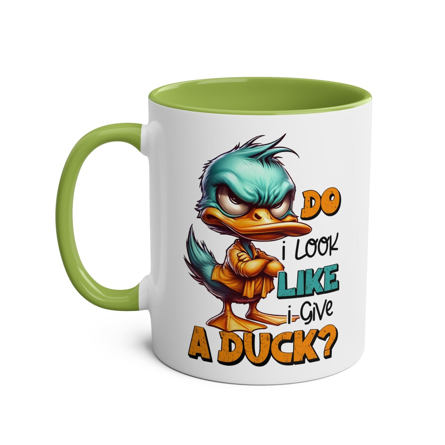 Quack up your morning routine with the Do I Look Like I Give A Duck Fun Novelty Mug. This sarcastic mug brings amusing word play to your daily caffeine fix. A quirkyMugarooz