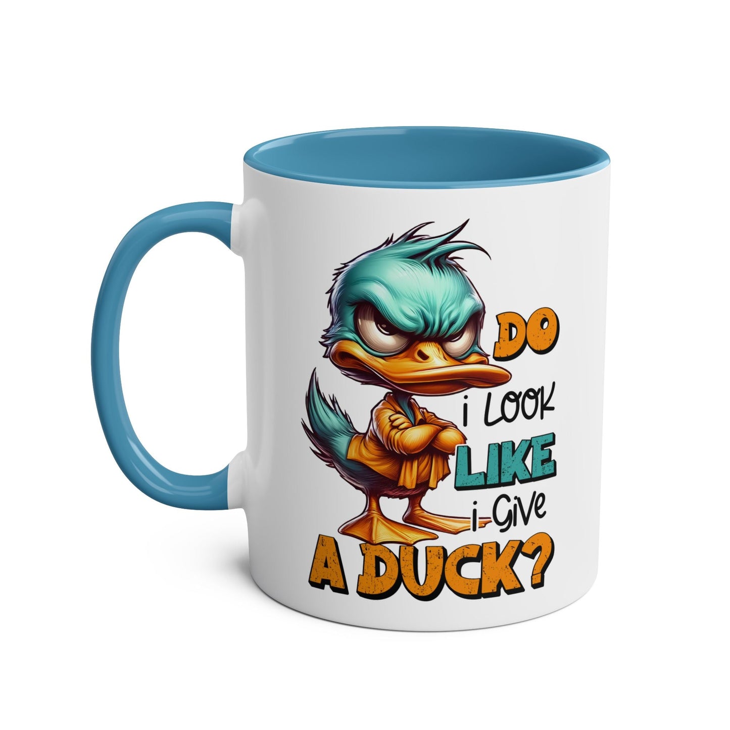 Quack up your morning routine with the Do I Look Like I Give A Duck Fun Novelty Mug. This sarcastic mug brings amusing word play to your daily caffeine fix. A quirkyMugarooz