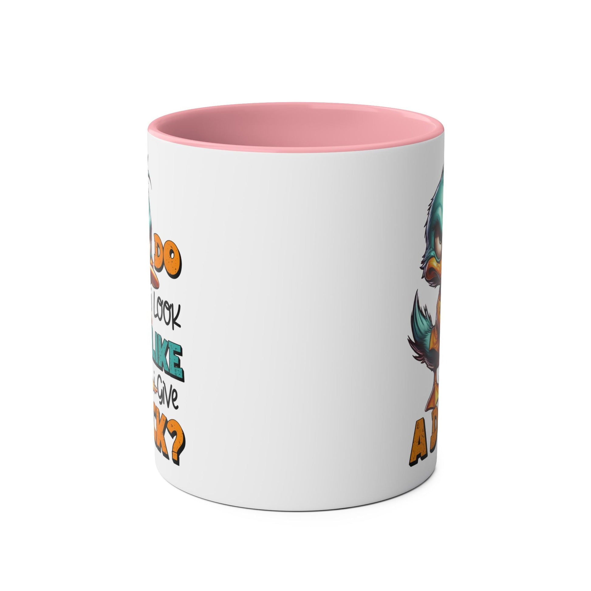 Quack up your morning routine with the Do I Look Like I Give A Duck Fun Novelty Mug. This sarcastic mug brings amusing word play to your daily caffeine fix. A quirkyMugarooz