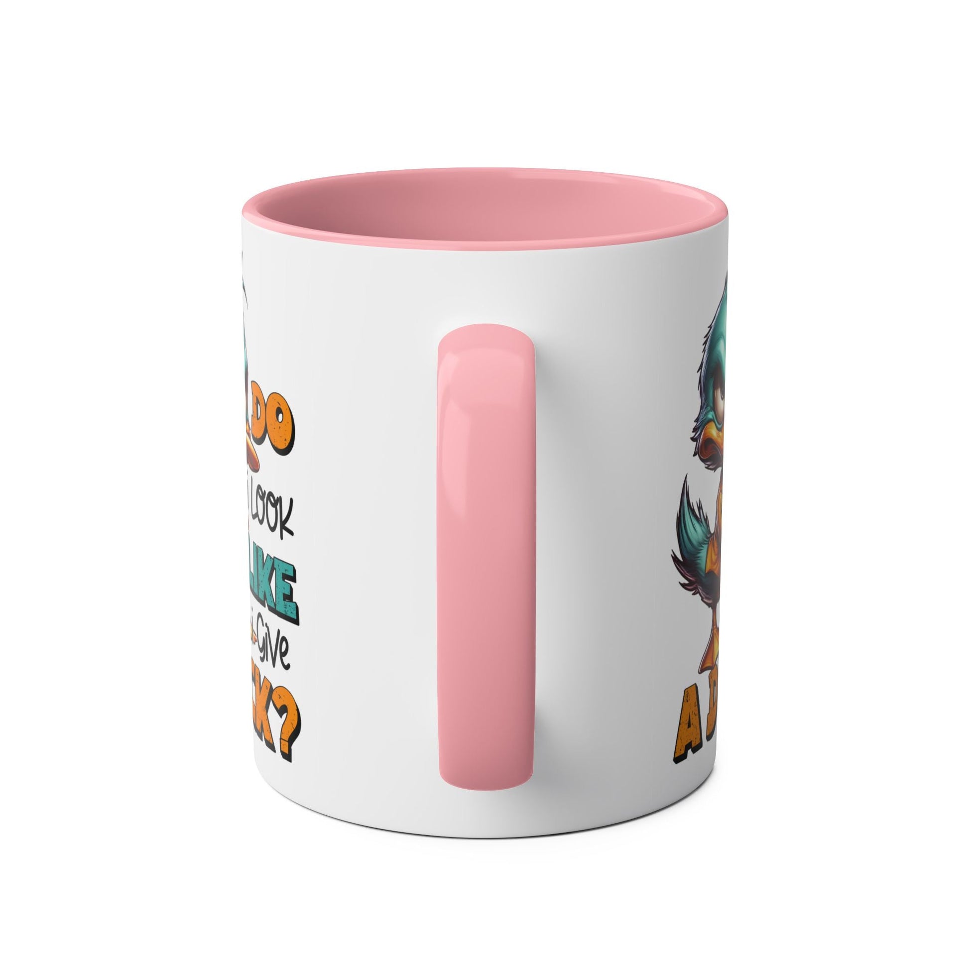 Quack up your morning routine with the Do I Look Like I Give A Duck Fun Novelty Mug. This sarcastic mug brings amusing word play to your daily caffeine fix. A quirkyMugarooz