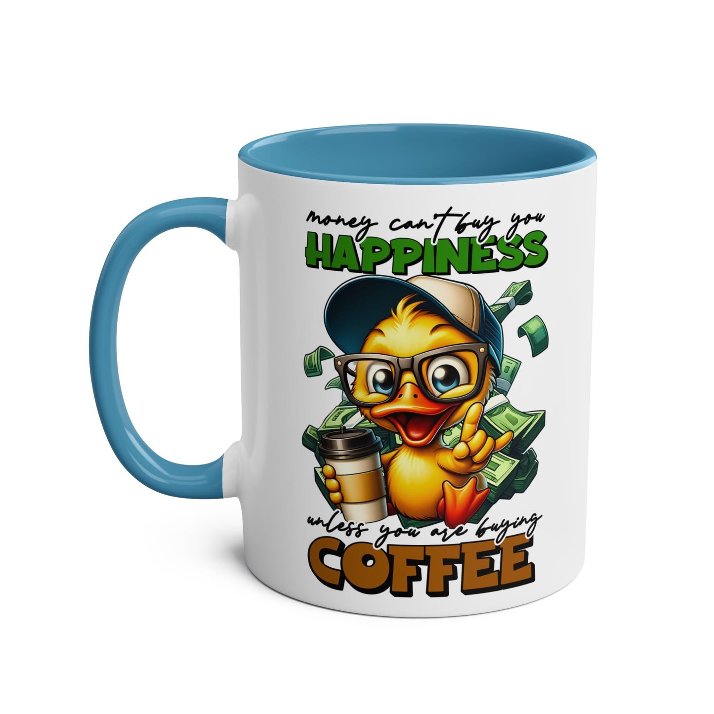 Brighten up your day with the "Happiness" coffee mug! With its funny and novelty design, this mug is sure to bring a smile to your face every time you use it. PerfecMugarooz