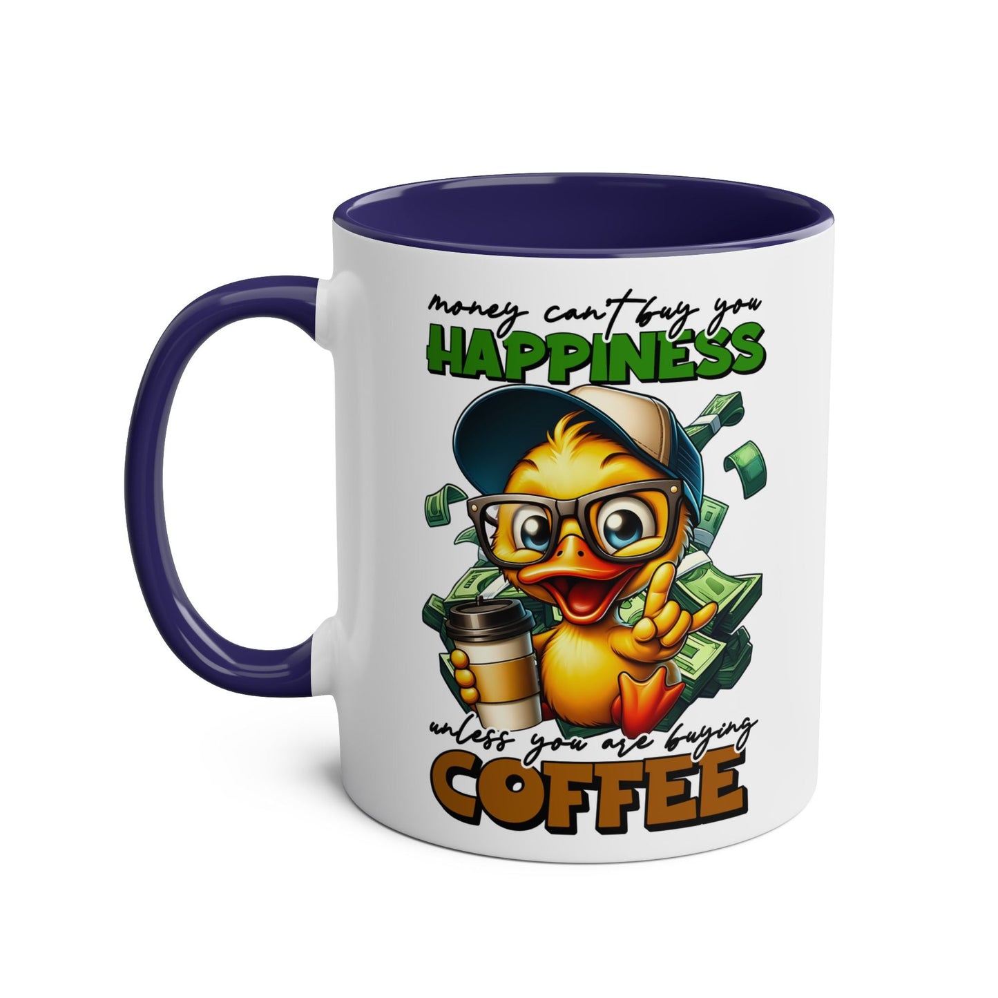 Brighten up your day with the "Happiness" coffee mug! With its funny and novelty design, this mug is sure to bring a smile to your face every time you use it. PerfecMugarooz