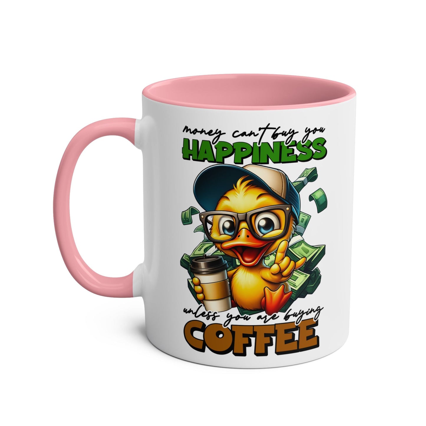 Brighten up your day with the "Happiness" coffee mug! With its funny and novelty design, this mug is sure to bring a smile to your face every time you use it. PerfecMugarooz