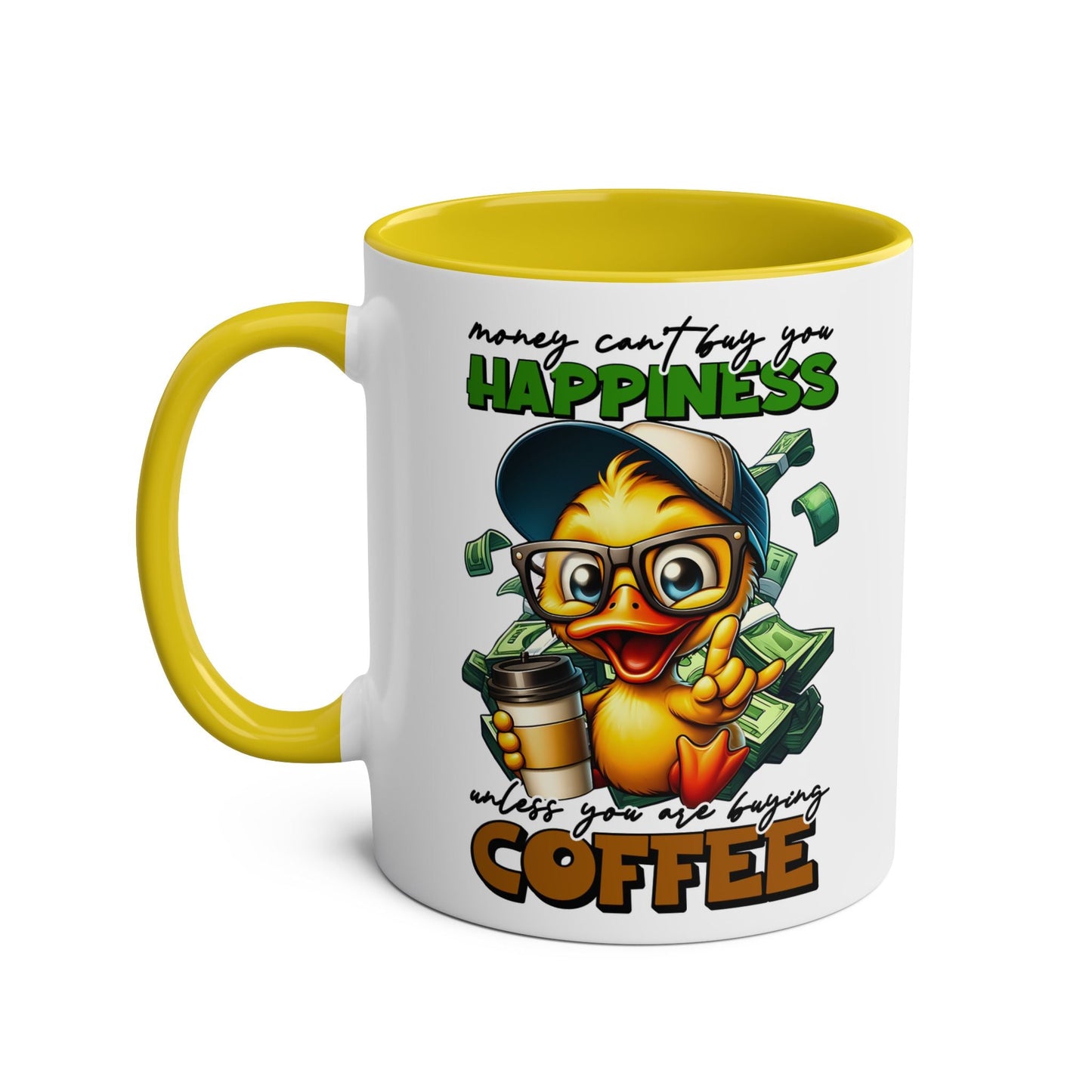 Brighten up your day with the "Happiness" coffee mug! With its funny and novelty design, this mug is sure to bring a smile to your face every time you use it. PerfecMugarooz