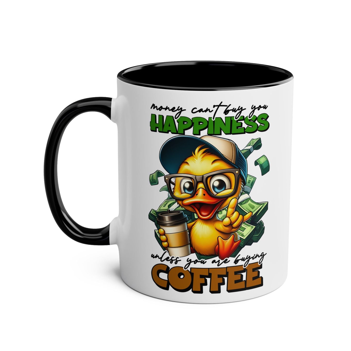 Brighten up your day with the "Happiness" coffee mug! With its funny and novelty design, this mug is sure to bring a smile to your face every time you use it. PerfecMugarooz