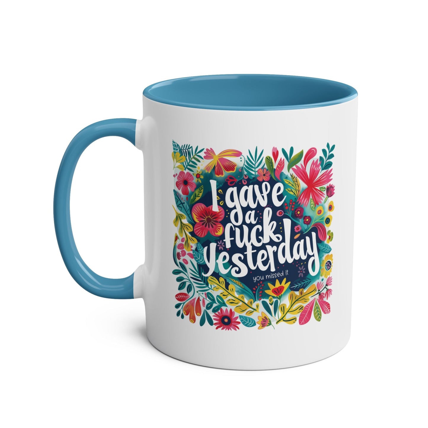 Add some sass to your morning routine with our I Gave a Fuck Yesterday mug. This cheeky and rude mug is sure to make you and anyone who sees it laugh. Who needs a boMugarooz