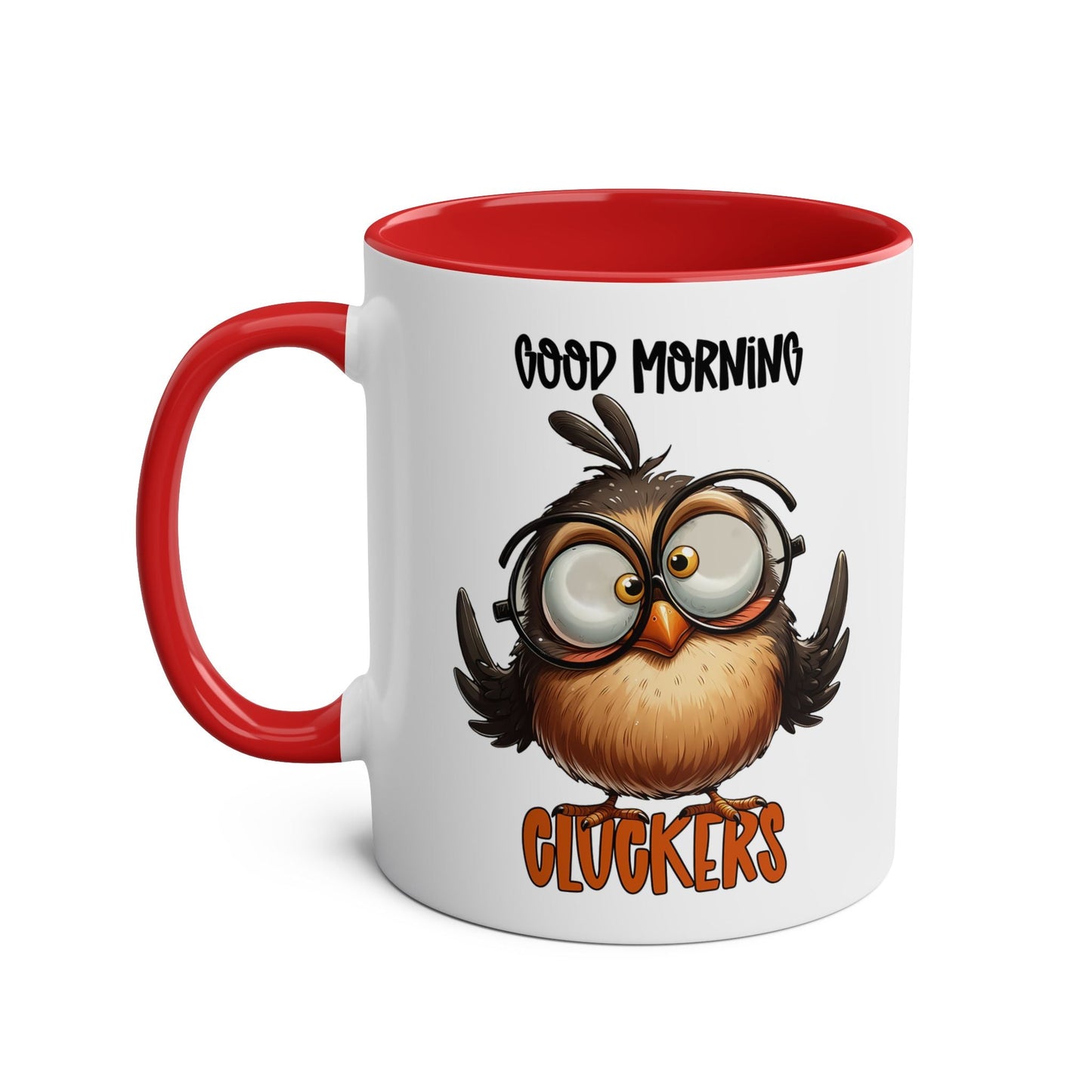 Rise and shine with the Morning Cluckers Novelty Coffee Mug. This fun and cheeky mug is sure to bring a smile to your face as you sip your morning brew. With a playfMugarooz