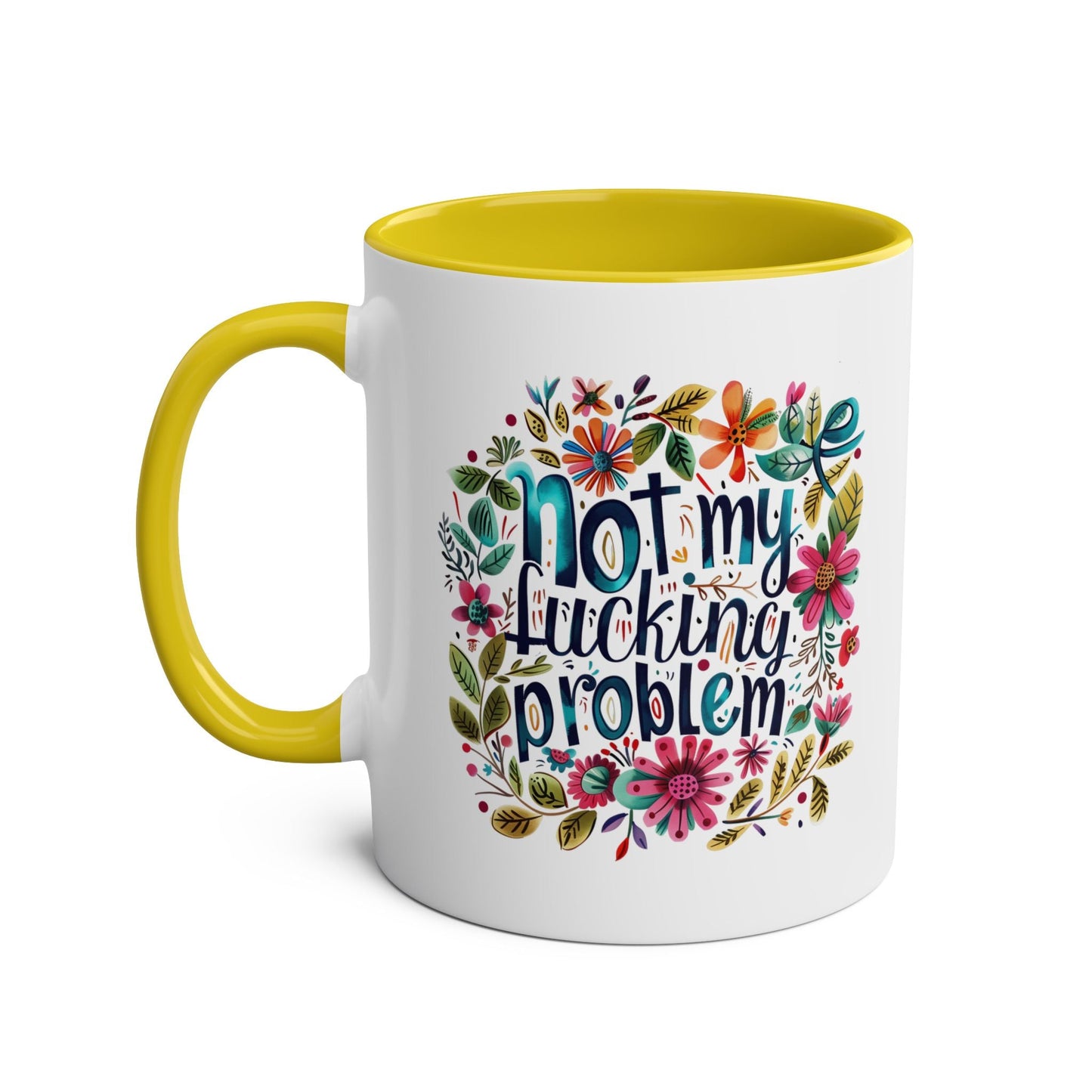 Unleash your inner rebel with the Not My Fucking Problem funny coffee mug. This cheeky and rude mug is perfect for those who don't take themselves too seriously. SipMugarooz