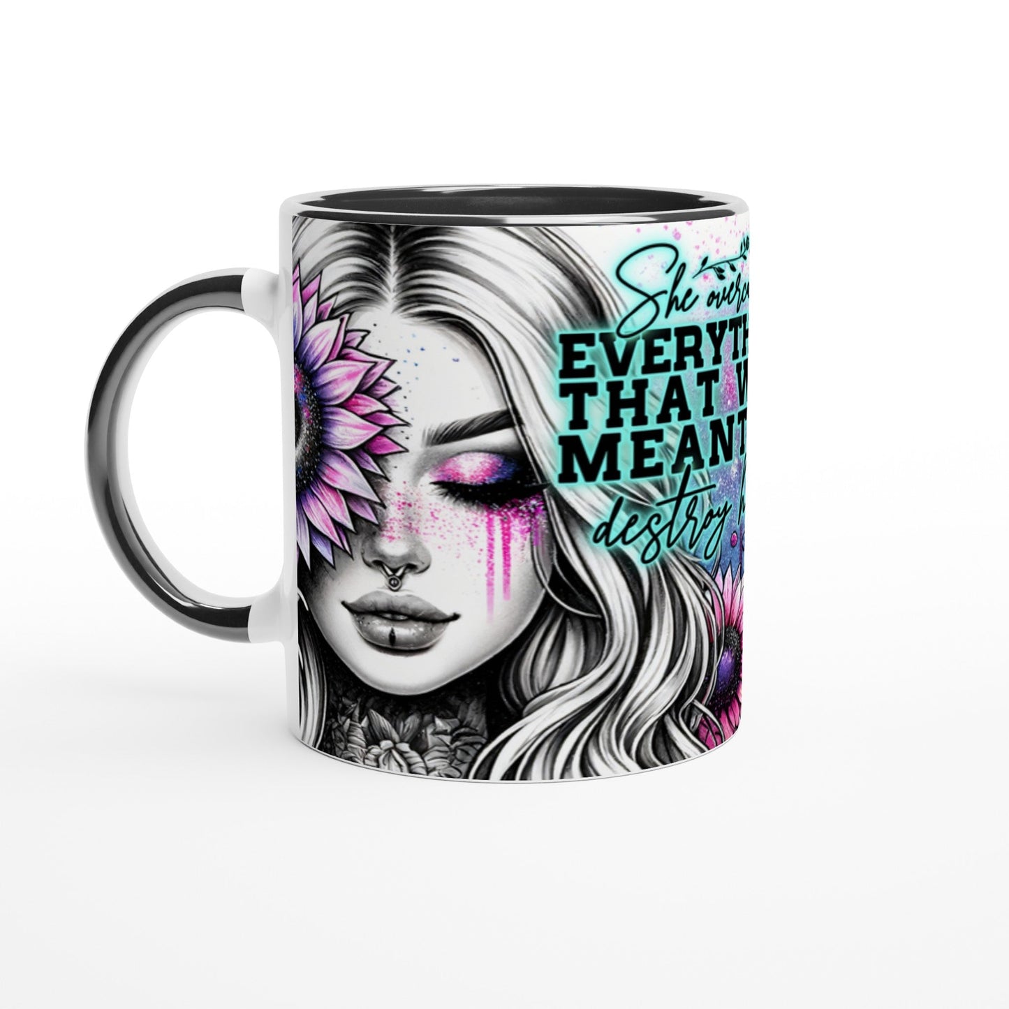 She Overcame Everything – Motivational Coffee Cup - Mugarooz