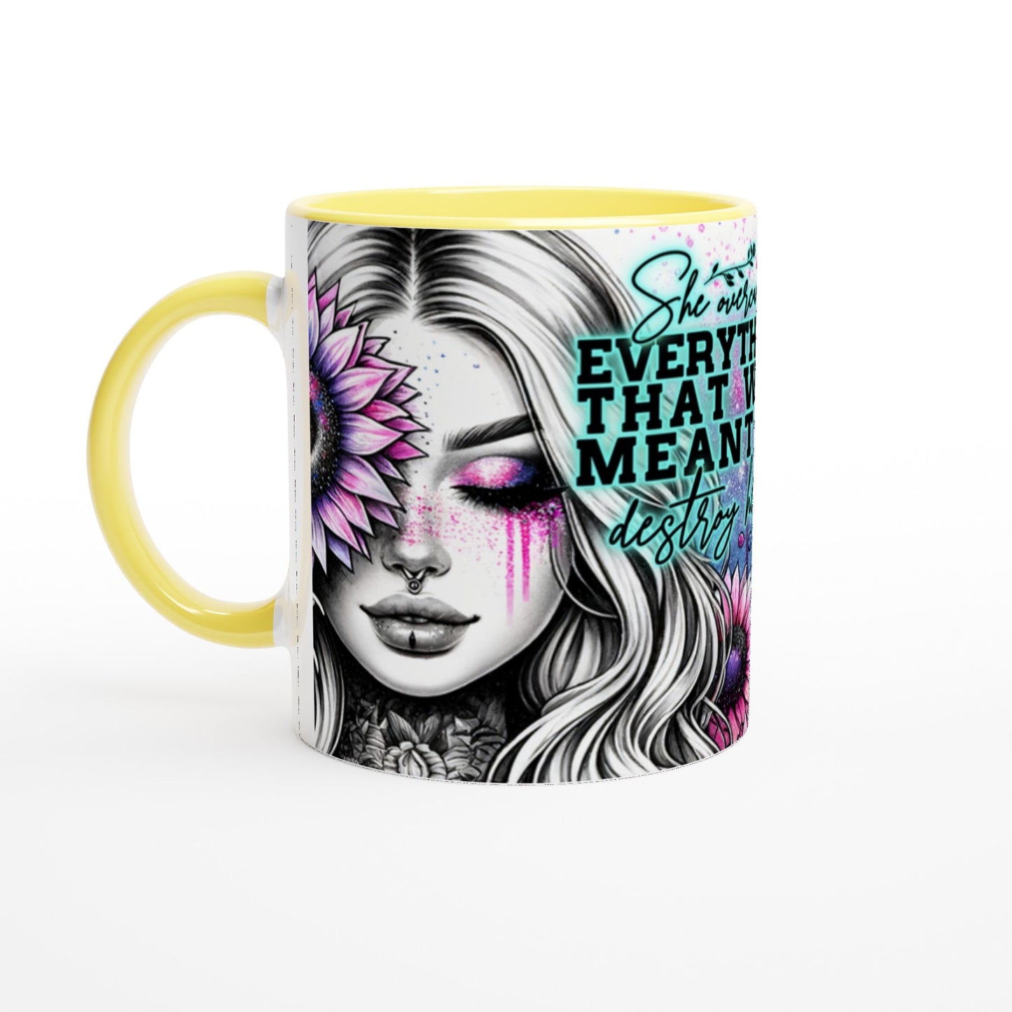 She Overcame Everything – Motivational Coffee Cup - Mugarooz