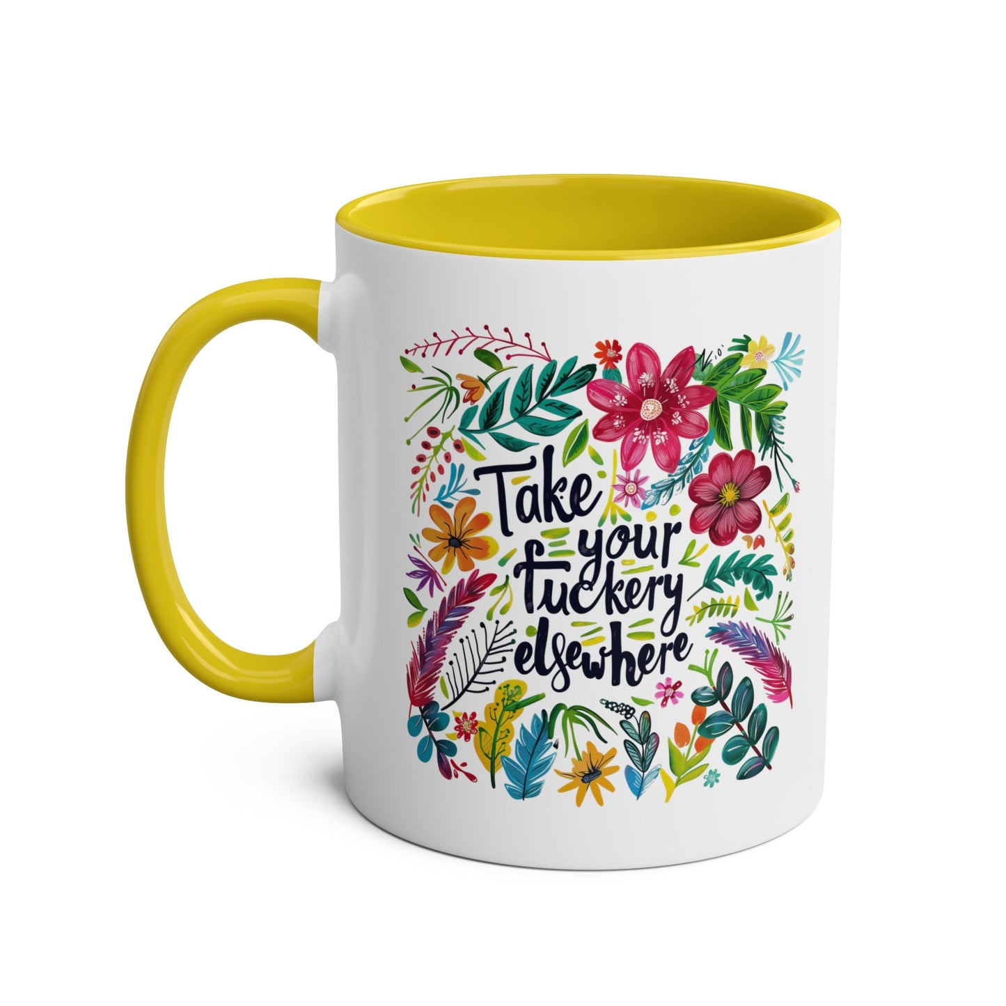 Give your morning routine a sassy twist with our Take Your Fuckery Elsewhere Novelty Mug. This mug is cheeky and rude, perfect for those who don't take themselves toMugarooz