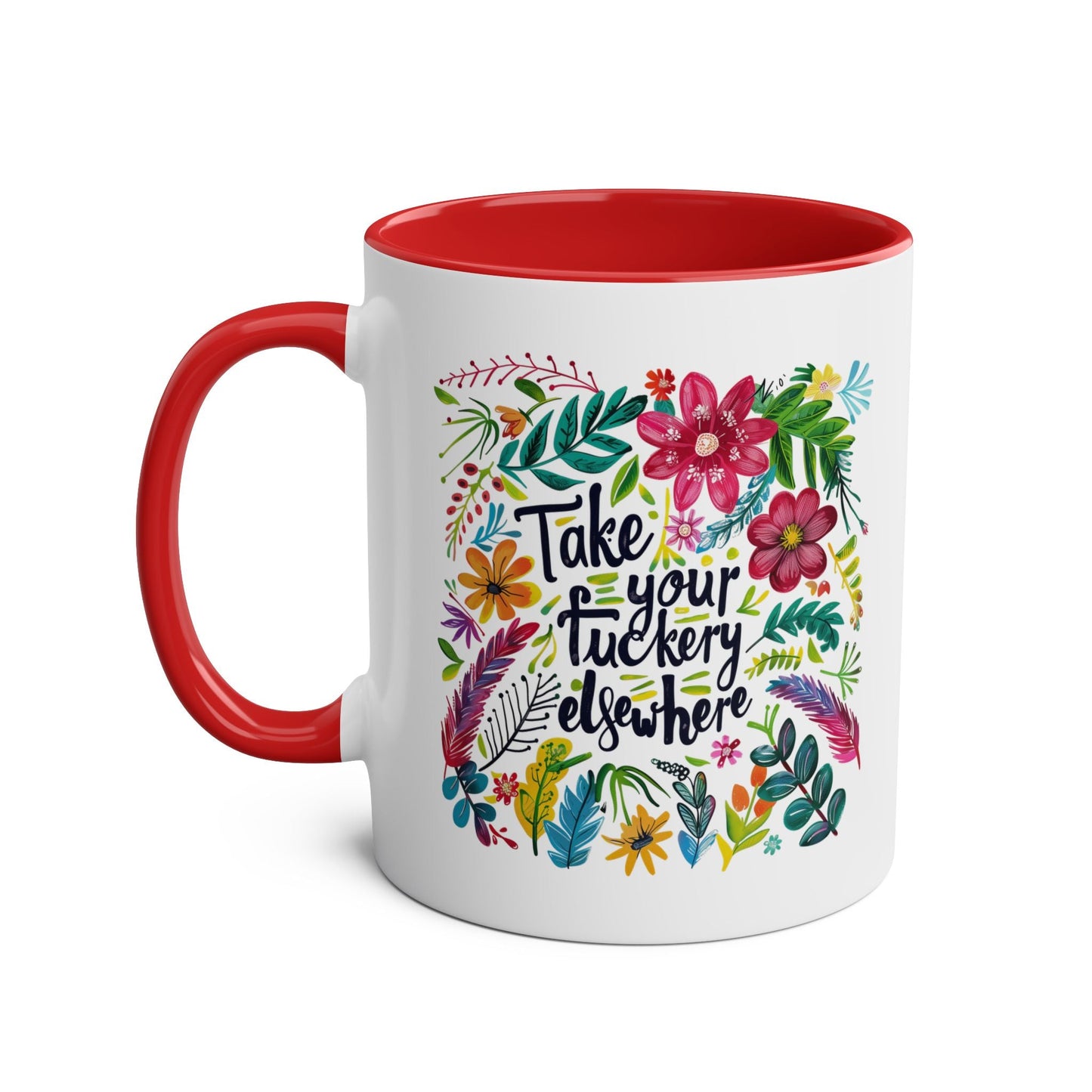 Give your morning routine a sassy twist with our Take Your Fuckery Elsewhere Novelty Mug. This mug is cheeky and rude, perfect for those who don't take themselves toMugarooz