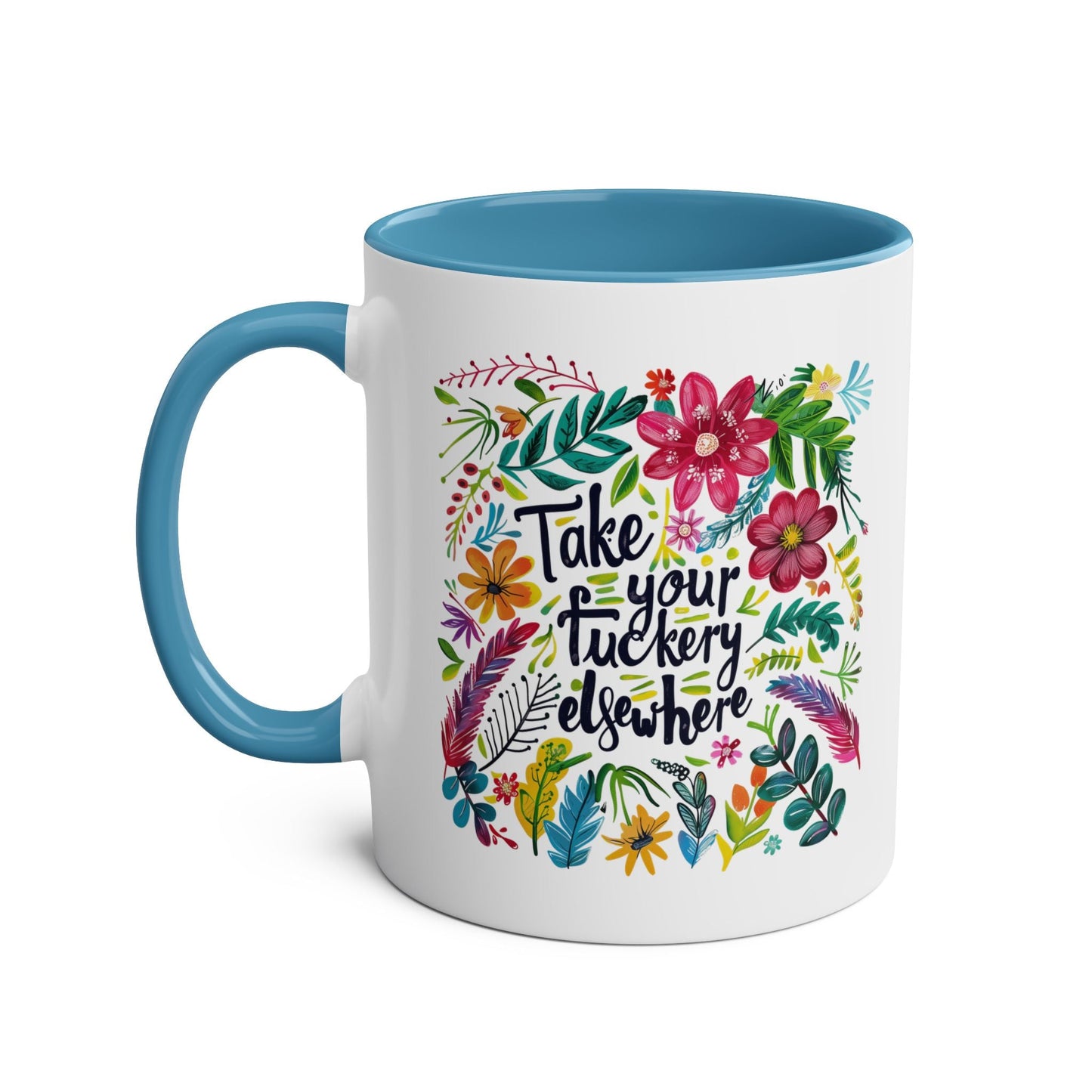 Give your morning routine a sassy twist with our Take Your Fuckery Elsewhere Novelty Mug. This mug is cheeky and rude, perfect for those who don't take themselves toMugarooz