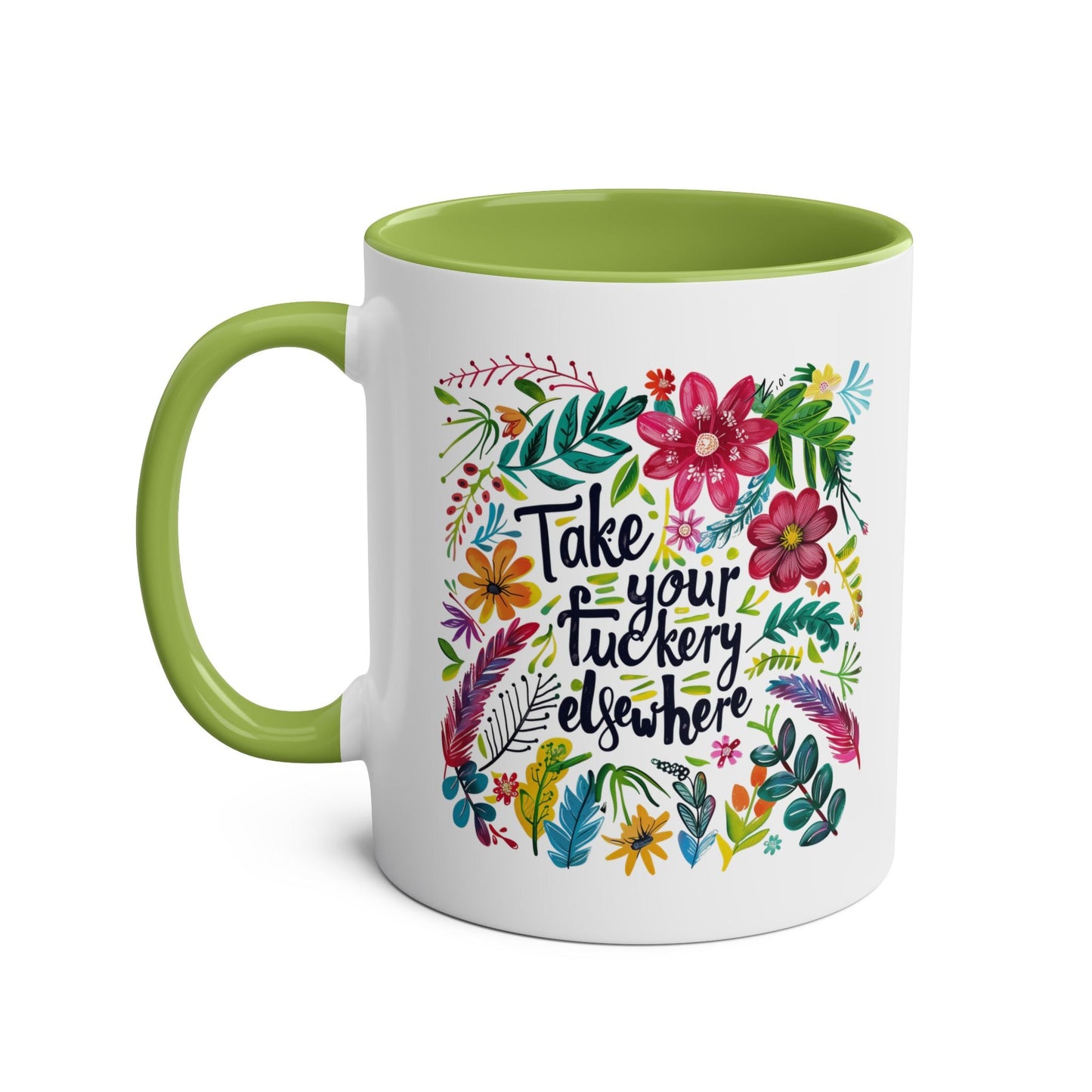 Give your morning routine a sassy twist with our Take Your Fuckery Elsewhere Novelty Mug. This mug is cheeky and rude, perfect for those who don't take themselves toMugarooz